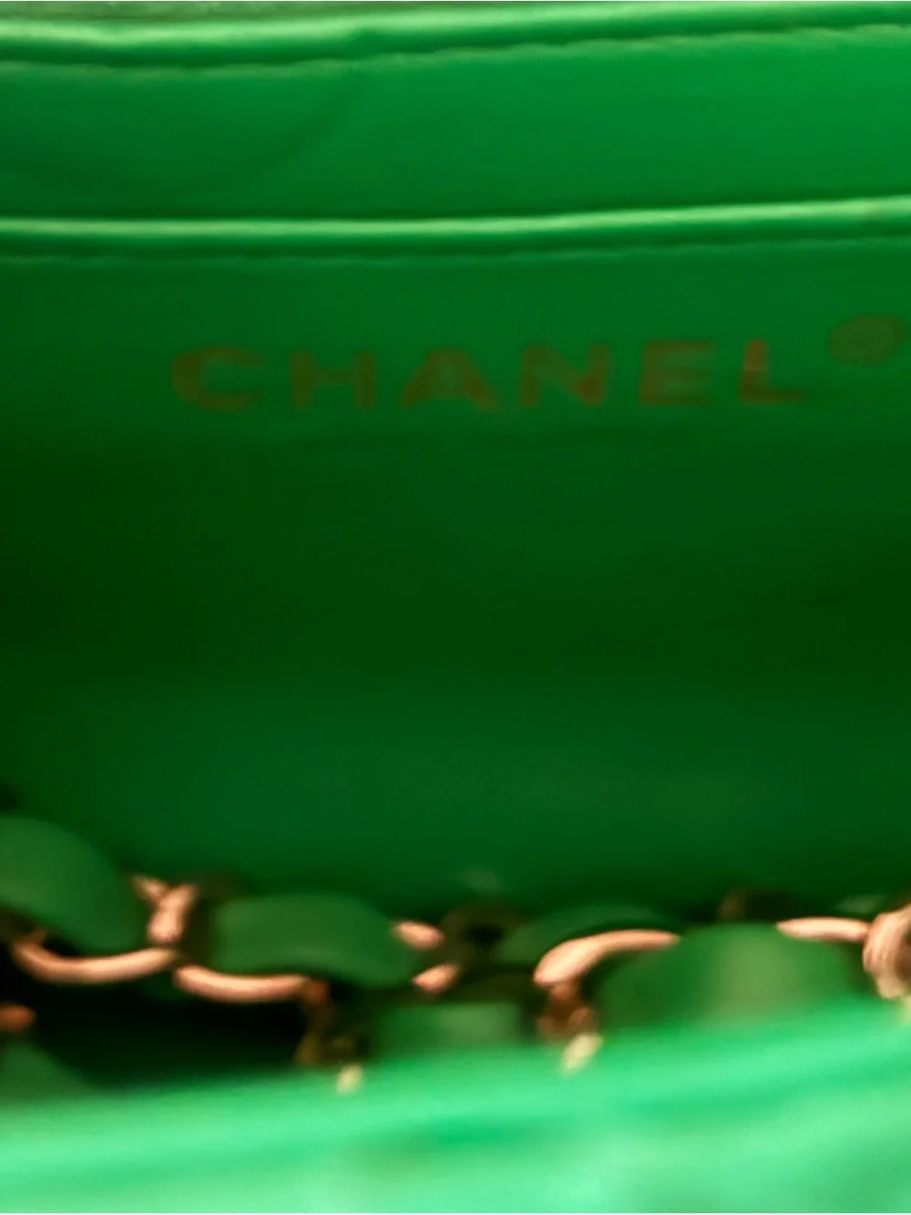 CHANEL Green Quilted Mini Flap Bag